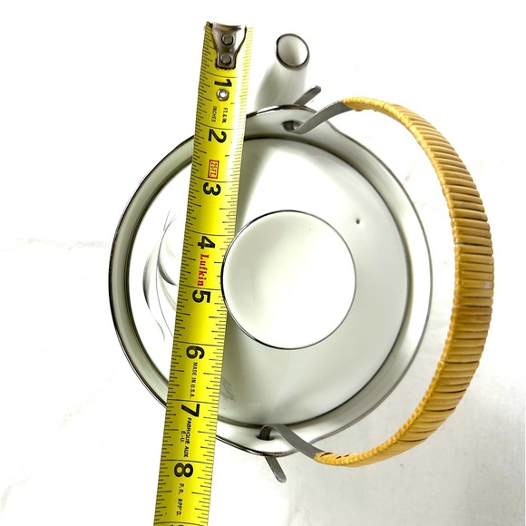 Vintage Noritake Prosperity Tea Pot Silver Wheat 6841 Bamboo Handle - Picture 11 of 12